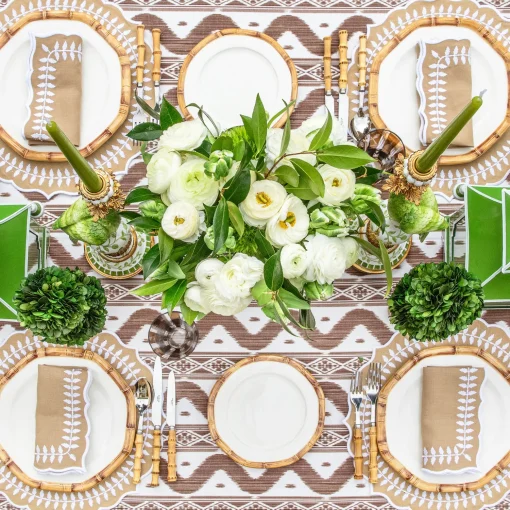 Mrs. Alice Geometric Bamboo Starter Plate< Starter Plates