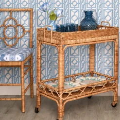 Mrs. Alice Giovanni Rattan Bar Cart< Furniture | Furniture