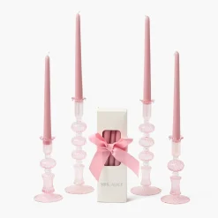Mrs. Alice Gisele Pink Candle Set< Summer Candleware | Candles