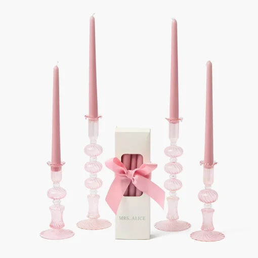 Mrs. Alice Gisele Pink Candle Set< Summer Candleware | Candles