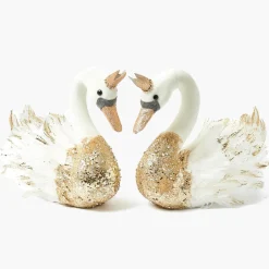 Mrs. Alice Giselle Glitter Swan (Pair)< Christmas Decorations