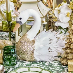 Mrs. Alice Giselle Glitter Swan (Pair)< Christmas Decorations