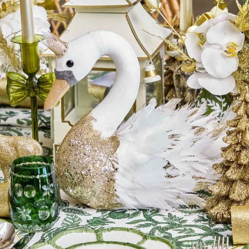 Mrs. Alice Giselle Glitter Swan (Pair)< Christmas Decorations