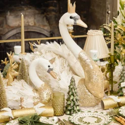 Mrs. Alice Giselle Glitter Swan (Pair)< Christmas Decorations