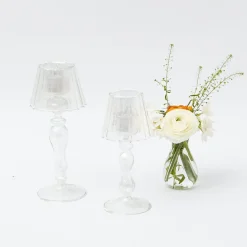 Mrs. Alice Glass Lantern Tea Light Holder (Pair) - 18cm< Summer Glassware | Summer Candleware