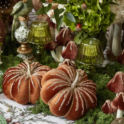 Mrs. Alice Glitter Velvet Pumpkin Family< Autumn Decorations