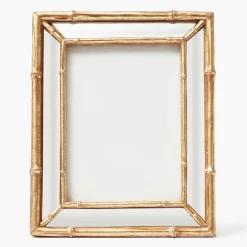 Mrs. Alice Gold Bamboo Mirror Photo Frame - 5"x 7"< For Her | For The Millenial