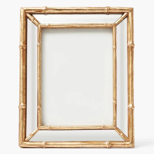 Mrs. Alice Gold Bamboo Mirror Photo Frame - 5"x 7"< For Her | For The Millenial