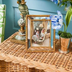 Mrs. Alice Gold Bamboo Mirror Photo Frame - 4"x6"< For Her | For The Millenial