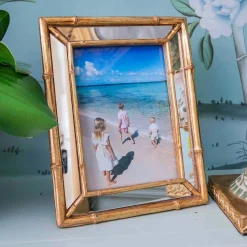 Mrs. Alice Gold Bamboo Mirror Photo Frame - 5"x 7"< For Her | For The Millenial