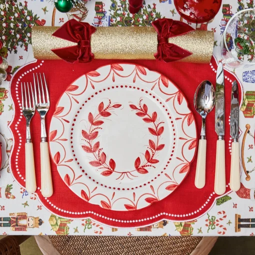 Mrs. Alice Gold Crackers With Red Velvet Bows (Set of 6)< Christmas Decorations