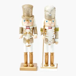 Mrs. Alice Gold Glitter Nutcracker (Pair)< Christmas Decorations