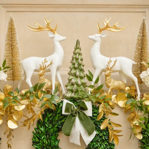 Mrs. Alice Gold Glitter Reindeer Family< Christmas Decorations