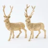 Mrs. Alice Gold Glitter Reindeer (Pair)< Christmas Decorations