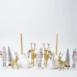 Mrs. Alice Gold Glitter Reindeer (Pair)< Christmas Decorations