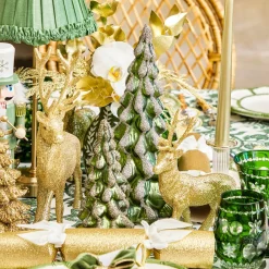 Mrs. Alice Gold Glitter Reindeer (Pair)< Christmas Decorations