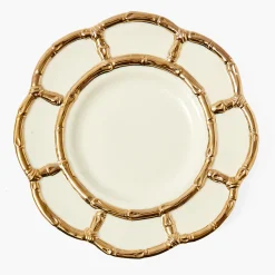 Mrs. Alice Gold Petal Bamboo Ceramic Dinner Plate< Dinner Plates