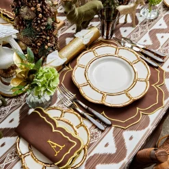 Mrs. Alice Gold Petal Bamboo Ceramic Dinner Plate< Dinner Plates