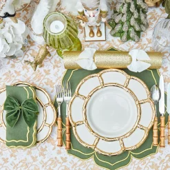 Mrs. Alice Gold Petal Bamboo Ceramic Dinner Plate< Dinner Plates
