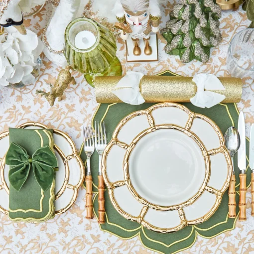 Mrs. Alice Gold Petal Bamboo Ceramic Dinner Plate< Dinner Plates