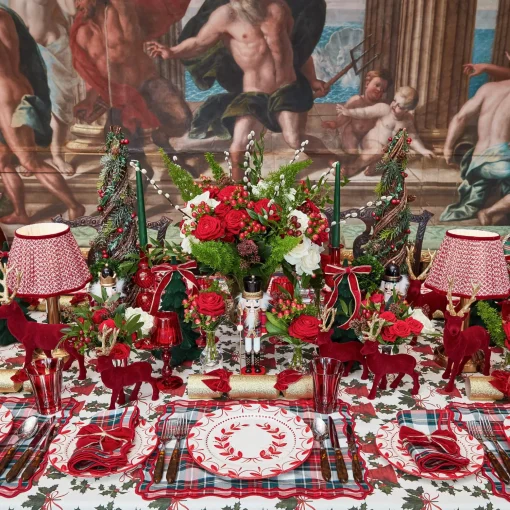 Mrs. Alice Gold Trimmed Red Velvet Bows (Set of 4)< Napkin Rings & Bows