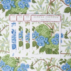 Mrs. Alice Green & Blue Lady Isabella's Garden Fabric< Serena Fresson Fabrics