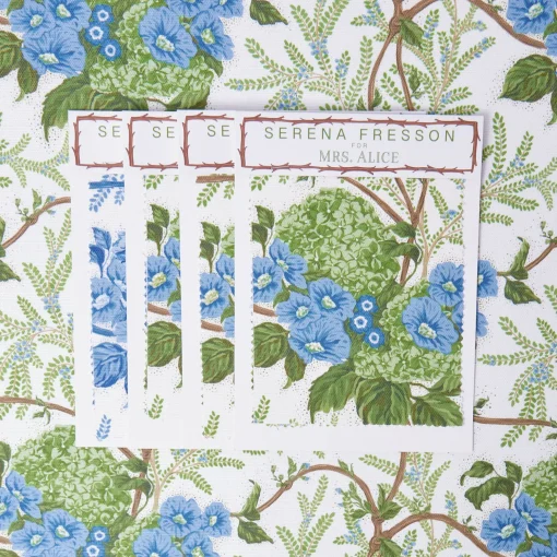 Mrs. Alice Green & Blue Lady Isabella's Garden Fabric< Serena Fresson Fabrics
