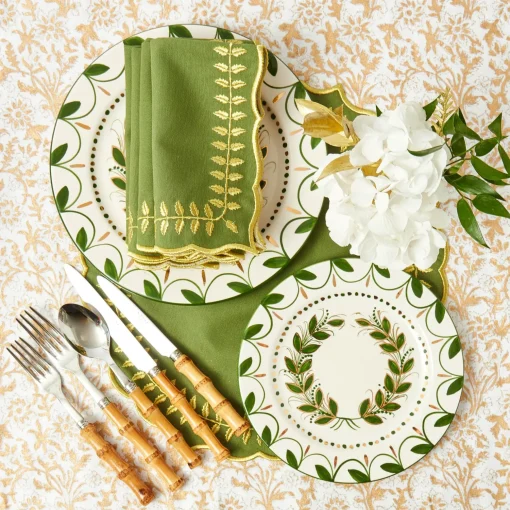 Mrs. Alice Green & Gold Laurel Placemats (Set of 4)< Placemats
