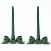 Mrs. Alice Green Ceramic Bow Candleholder (Pair)< Candle Holders