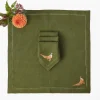 Mrs. Alice Green Embroidered Pheasant Linen Napkins (Set of 4)< Napkins | For The Hostess