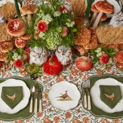 Mrs. Alice Green Embroidered Pheasant Linen Napkins (Set of 4)< Napkins | For The Hostess