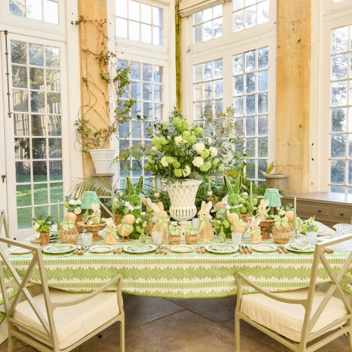 Mrs. Alice Green Fern Stripe Tablecloth< Tablecloths