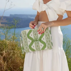 Mrs. Alice Green Ikat Pochette< Mrs. Alice Tote Bags | Mrs. Alice Monogram