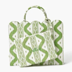 Mrs. Alice Green Ikat Pochette< Mrs. Alice Tote Bags | Mrs. Alice Monogram