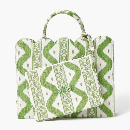 Mrs. Alice Green Ikat Pochette< Mrs. Alice Tote Bags | Mrs. Alice Monogram