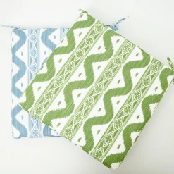 Mrs. Alice Green Ikat Seat Pad Cushion< Cushions
