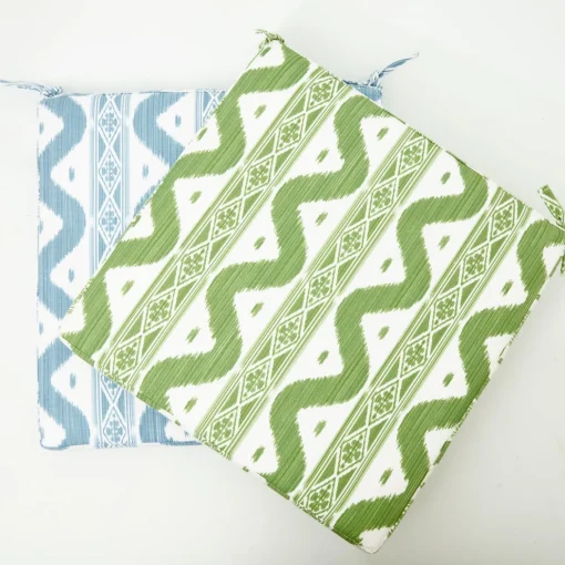 Mrs. Alice Green Ikat Seat Pad Cushion< Cushions