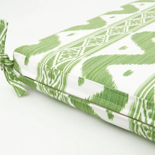 Mrs. Alice Green Ikat Seat Pad Cushion< Cushions