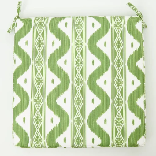 Mrs. Alice Green Ikat Seat Pad Cushion< Cushions