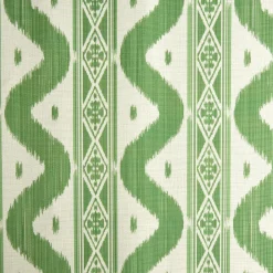 Mrs. Alice Green Ikat Stripe Fabric< Serena Fresson Fabrics
