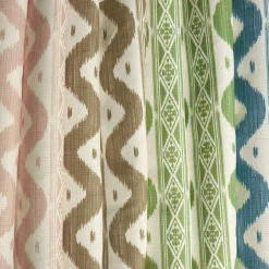 Mrs. Alice Green Ikat Stripe Fabric< Serena Fresson Fabrics