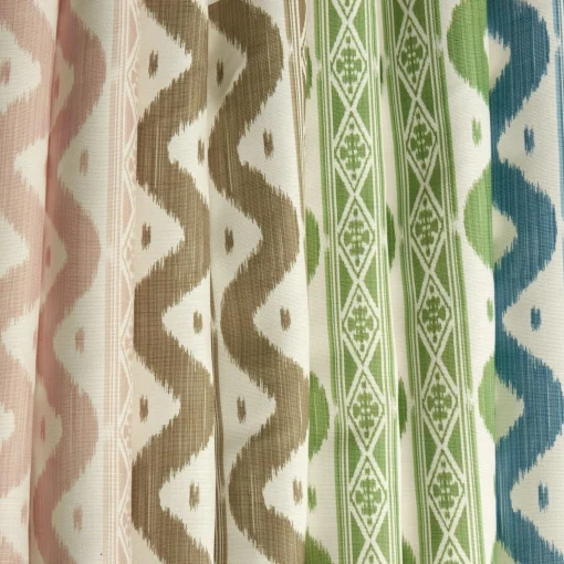 Mrs. Alice Green Ikat Stripe Fabric< Serena Fresson Fabrics