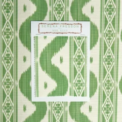 Mrs. Alice Green Ikat Stripe Fabric< Serena Fresson Fabrics