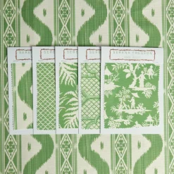 Mrs. Alice Green Ikat Stripe Fabric< Serena Fresson Fabrics