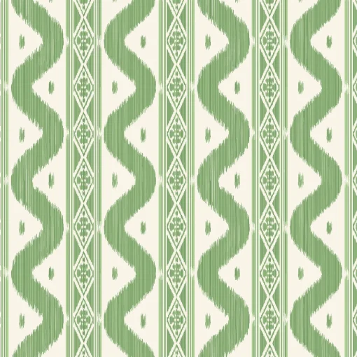 Mrs. Alice Green Ikat Stripe Wallpaper< Serena Fresson Wallpapers