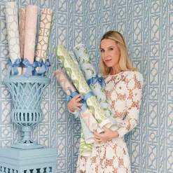 Mrs. Alice Green Ikat Stripe Wallpaper< Serena Fresson Wallpapers