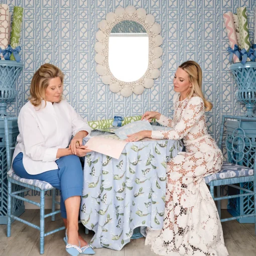 Mrs. Alice Green Ikat Stripe Wallpaper< Serena Fresson Wallpapers