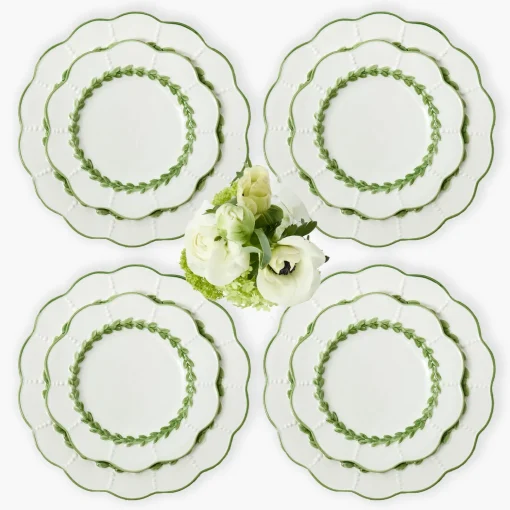 Mrs. Alice Green Laurel Dinner & Starter Plates (Set of 8)< Crockery Sets