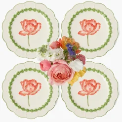 Mrs. Alice Green Laurel Tulip Dinner Plates (Set of 4)< Summer Crockery | Dinner Plates