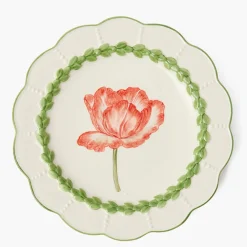 Mrs. Alice Green Laurel Tulip Dinner Plate< Summer Crockery | Dinner Plates
